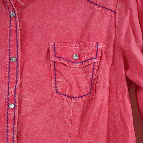 Shyanne Western Embroidered Snap Button Shirt, Size Medium - Picture 4 of 9